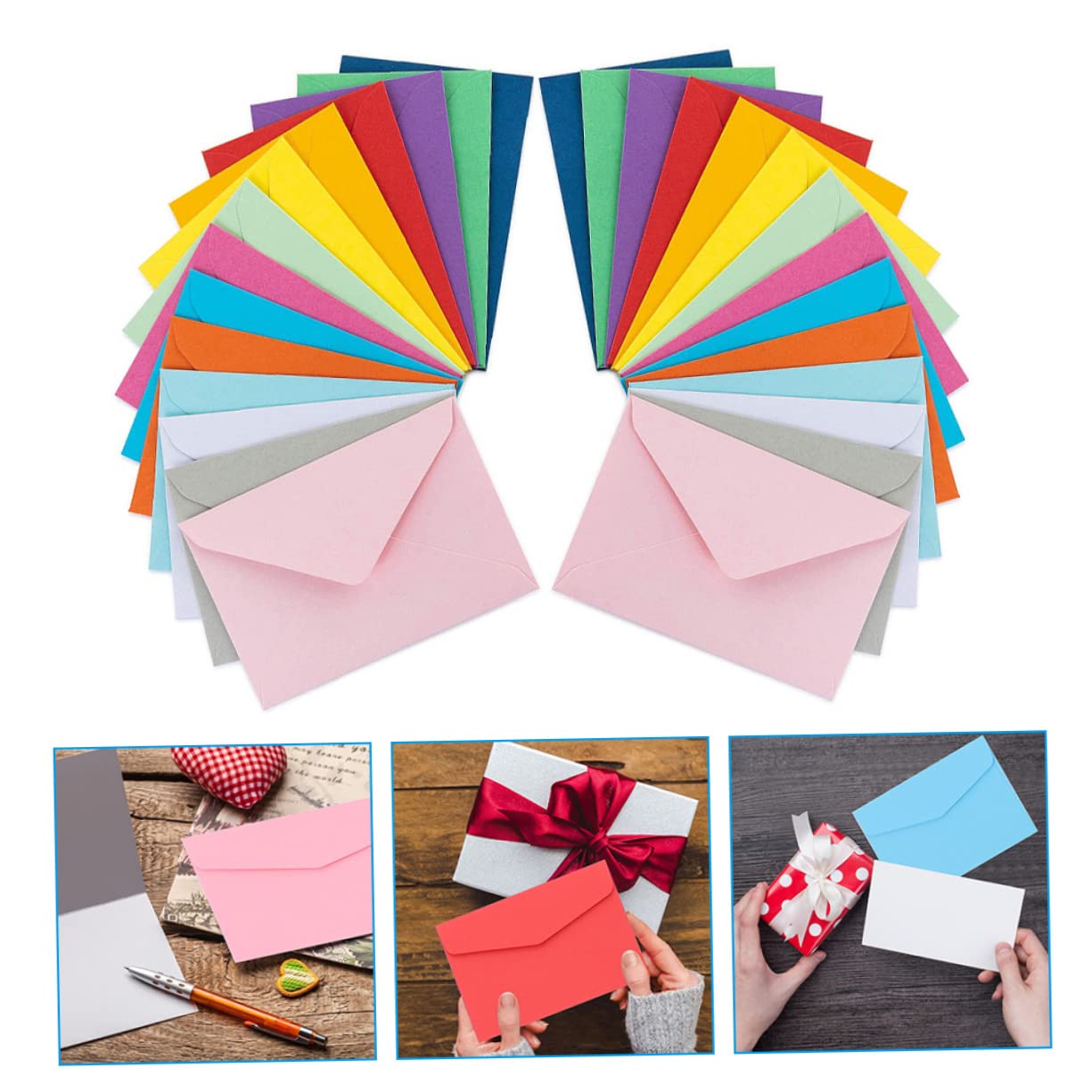 STOBOK 150stücke Pack Bunte Kuverts Für Karten Leere Farbige Briefumschläge Für Hochzeiten Geburtstage Kleine Notizen Und Glückwünsche