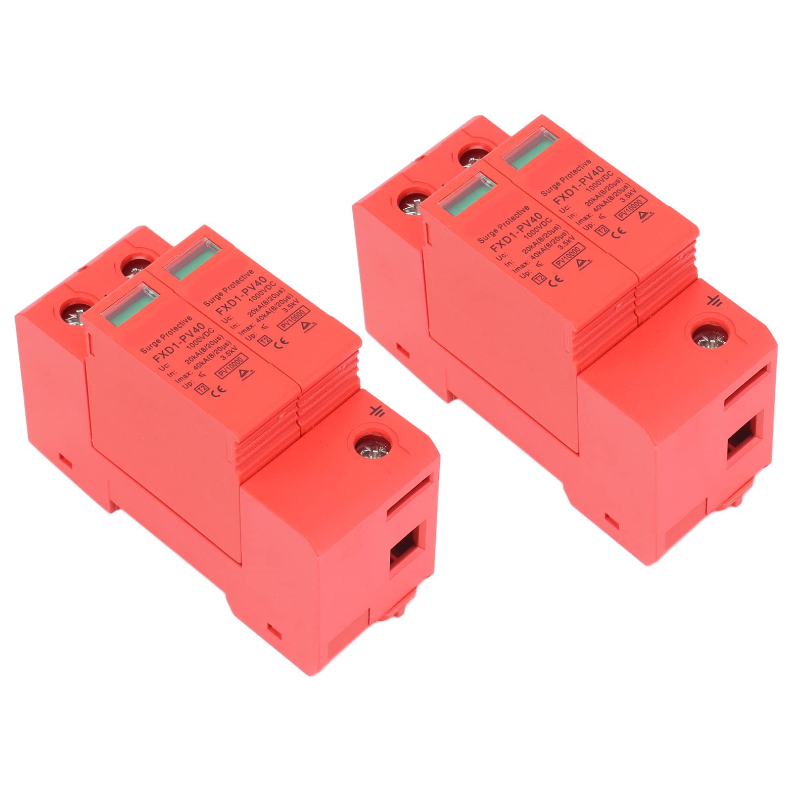 Akozon Dispositivi di Protezione Sovratensioni Scaricatore Fotovoltaico DC 2P 40KA 1000V FXD1-PV40