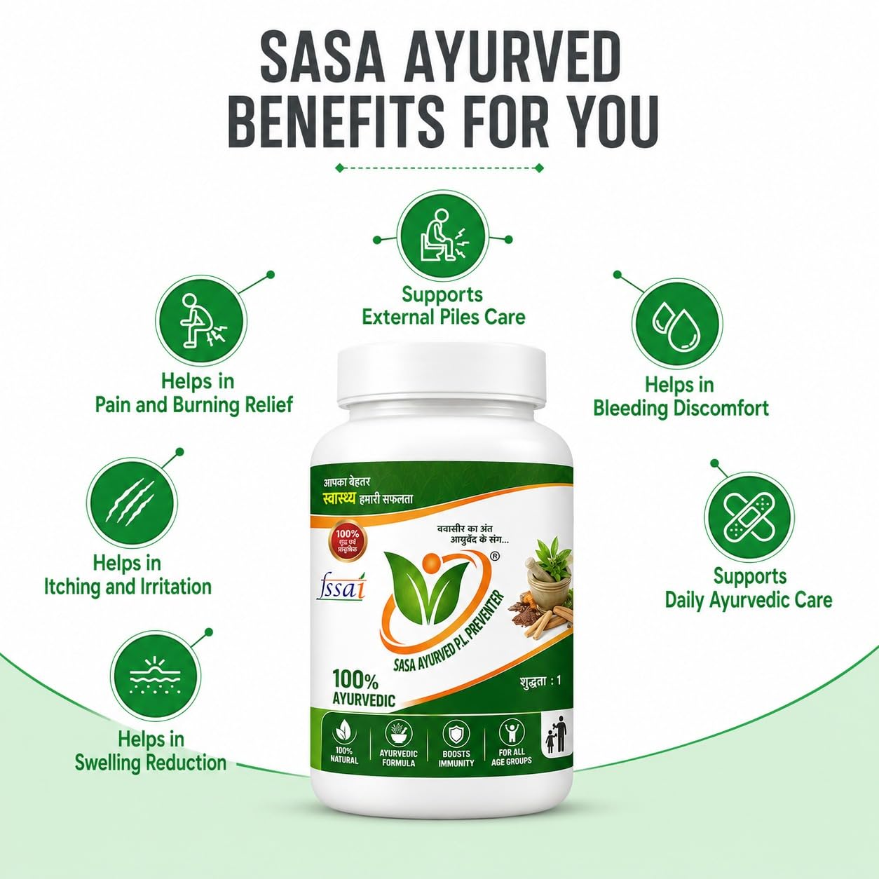 SASA AYURVED PIL PREVENTER Pill Preventer | Herbal Digestive & Rectal Care Support | Natural Formula for Daily Wellness_60 gm 1
