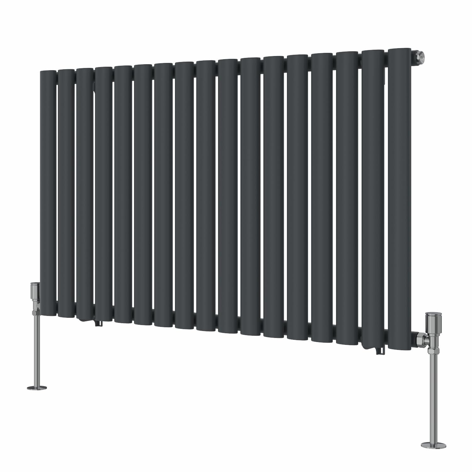 NRG Radiador de diseño de columna ovalada de 600 x 1003 mm, panel único, antracita, calefacción central de baño