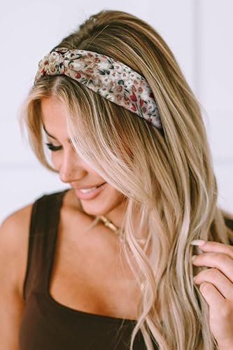 Miniatura 7 de Diademas anudadas para mujer, estilo bohemio, a la moda, con nudo superior para niñas, diadema de nudo ancho, accesorios para el cabello
