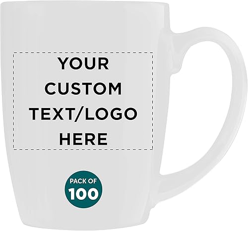 Juego de tazas de café Java curvadas personalizadas, paquete de 100, logotipo personalizado, texto, 12 onzas, tazas de cerámica para restaurante,