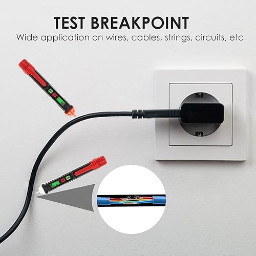 Miniatura 6 de Detector de voltaje sin contacto probador de voltaje de doble rango 12 V-1000 V48 V-1000 V detección de cable vivo y nulo herramienta eléctrica