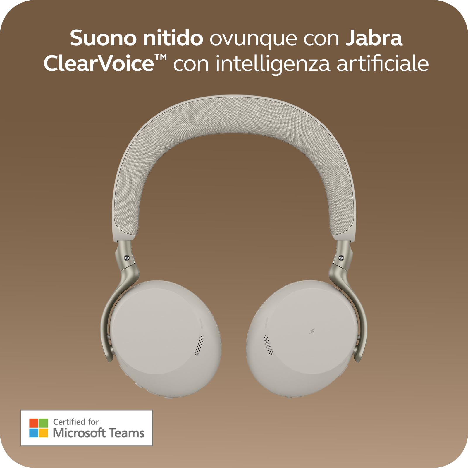 Jabra Evolve3 75 Cuffie Wireless Bluetooth con Microfono, Grigio Caldo