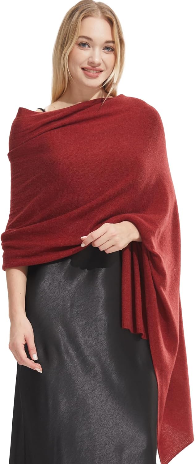 Luxury Cashmere Shawl and Wrap for Women, All-Season Pashmina Scarf Travel Blanket Large Cashmere Wool Blend Shawl