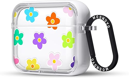 Miniatura 13 de MOSNOVO Funda protectora transparente para AirPods Pro 3, con anillo de metal duro de lujo de doble capa a prueba de golpes, diseñado para AirPods