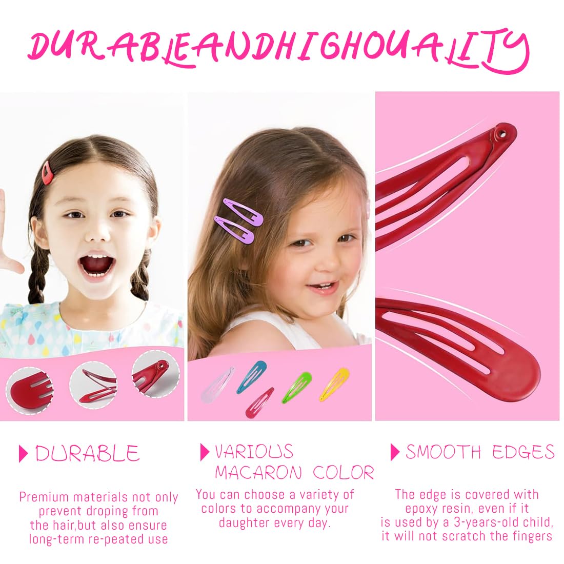 30 Pezzi Mollette Capelli Donna, 4.8cm Fermaglio Capelli Donna, Mollettoni Capelli Donna, Fermacapelli per Donna Bambina (Colore)