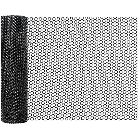 Sknrlko 15.7 Inch X 10FT Plastic Chicken Fence Mesh,Hexagonal Fencing Wire for Gardening, Poultry, Chicken Wire Frame Black Cover