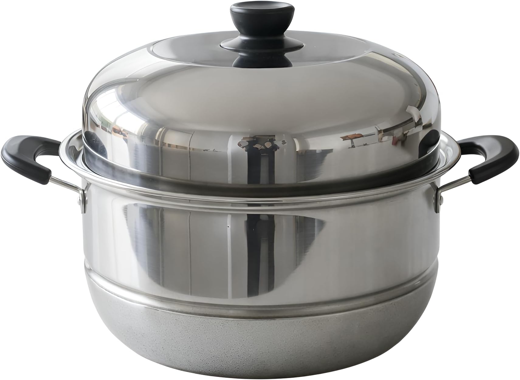Stainless Steel Steamer Pot with Lid & Handle Multi-Purpose Steamer Cooker for Idli, Momos, Dhokla, Vegetables, Fish Seafood Induction Gas Compatible Dishwasher Safe Kitchen Cookware Insert