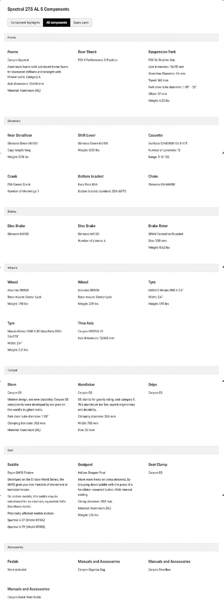 Canyon Spectral 27.5 AL 5