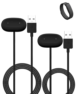2-Pack for Google Fitbit Air Magnetic Charger Cable, USB-A Fast Charging Cord, Compatible with Fitbit Air Activity Tracker – Portable for Home Office Travel (Black)