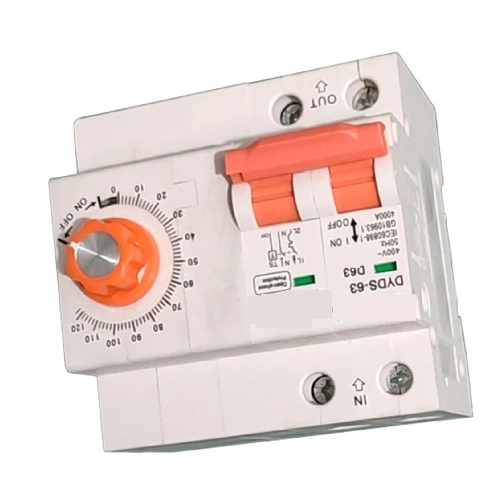 1PCS on/off electric timer switch mechanical timer 240V 220V Max 63A with 2P circuit breaker set range 1min-2H