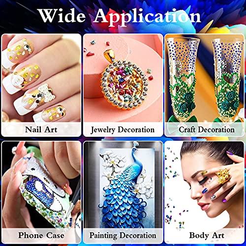 9 Box Broken Crushed Glass Glitter, 6.4Oz/180G Irregular Shards Metallic Crystal Chips 2-4Mm Chunky Flakes Sequins Gravel For Epoxy Resin Craft Supplies Nail Art Diy #TOP2