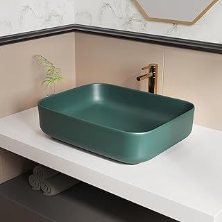 ELLAI Bathroom Vessel Sink Rectangle Above Counter Porcelain Ceramic Sin...