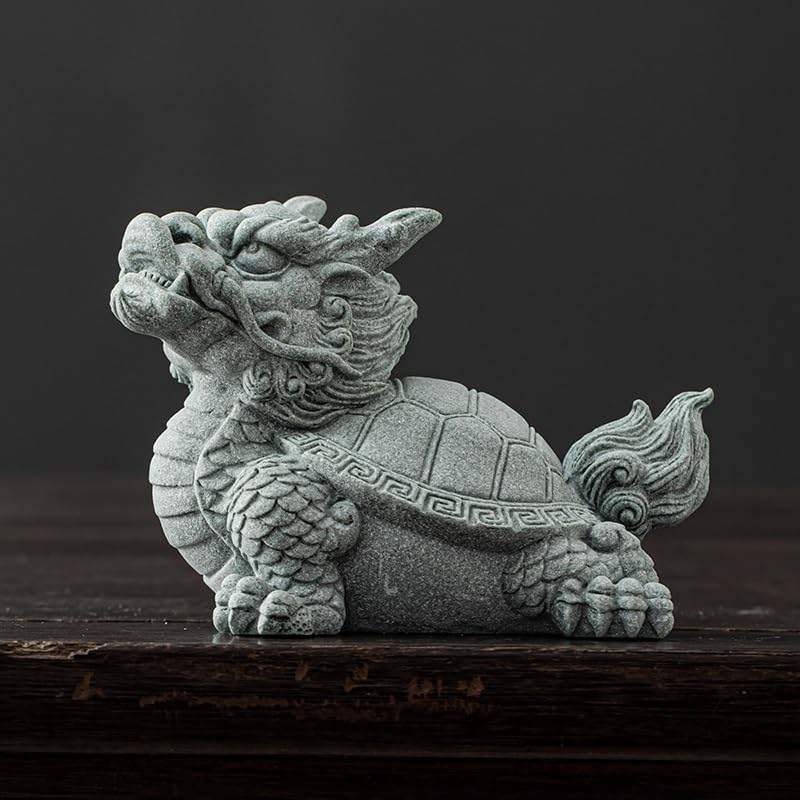 Statua fatta a mano a forma di tè creativo per animali domestici, decorazione da tavolo per il tè, decorazione paesaggistica, arenaria blu, decorazione per la casa e il soggiorno, accessori per