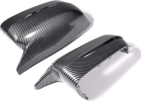 2X Carbon Fiber Side Mirror Cover Cap Rearview Compatible with 16-20 G20 G30 G31 G32 GT G11 G12 3 5 6 7 Series