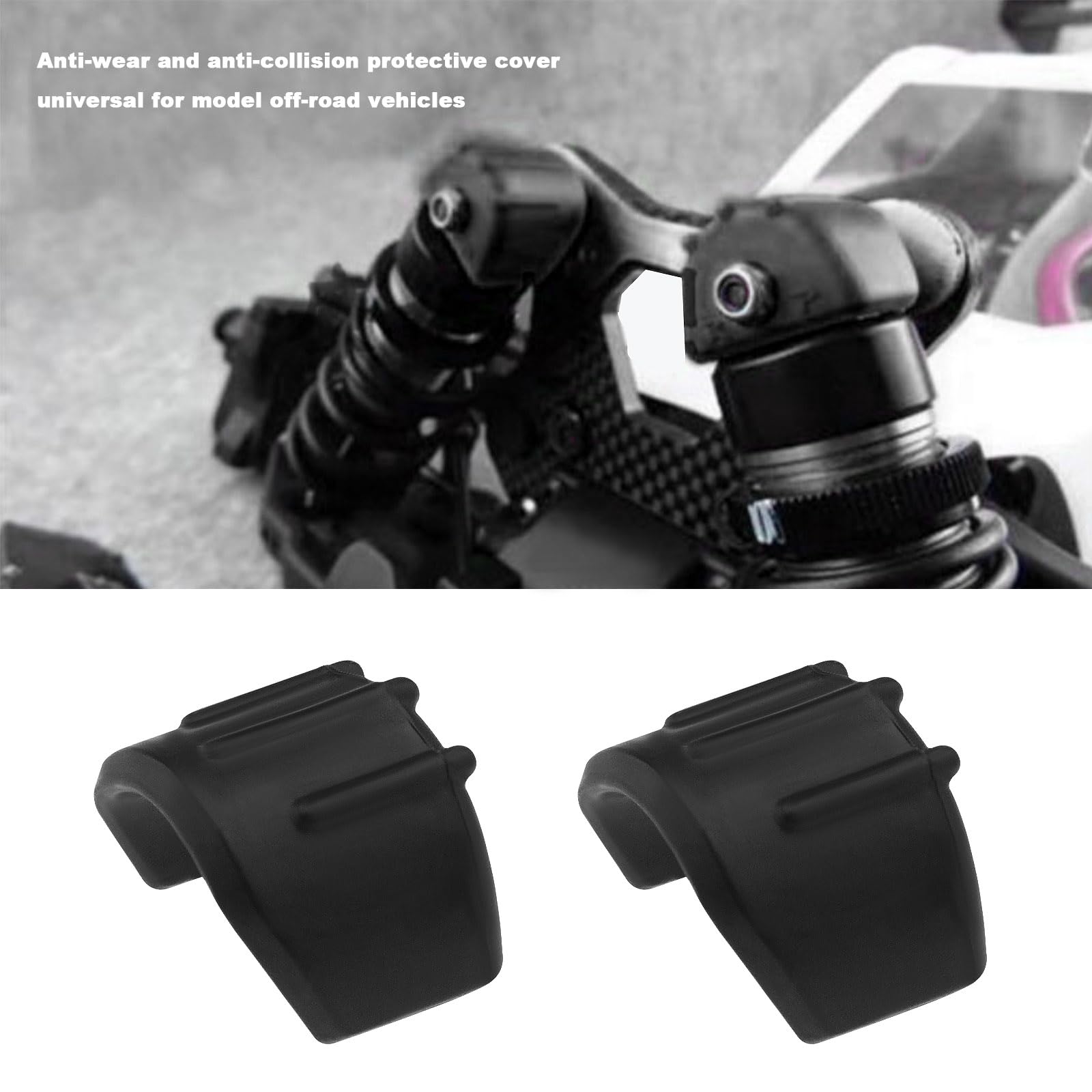 The Lord of the Tools 4Pcs RC Shock Absorption Cover Plastic RC Damping Cover RC Shock Absorber Cap Fit for 1/8 1/10 Remote Control Car Accessories Black - Image 3