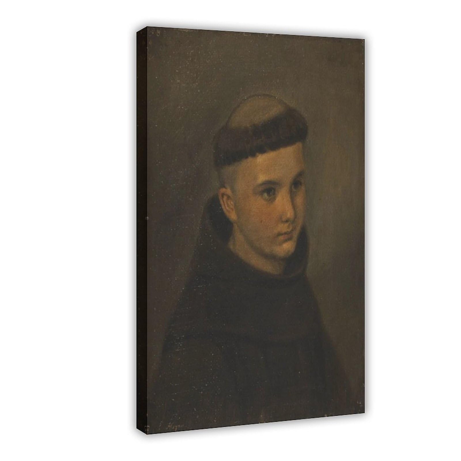 Ernst Meyer Leinwandposter, halblang, Portrait eines jungen Franziskaners, Wandkunst, Schlafzimmer, Büro, Küche, Dekoration, Geschenke, 50 x 75 cm