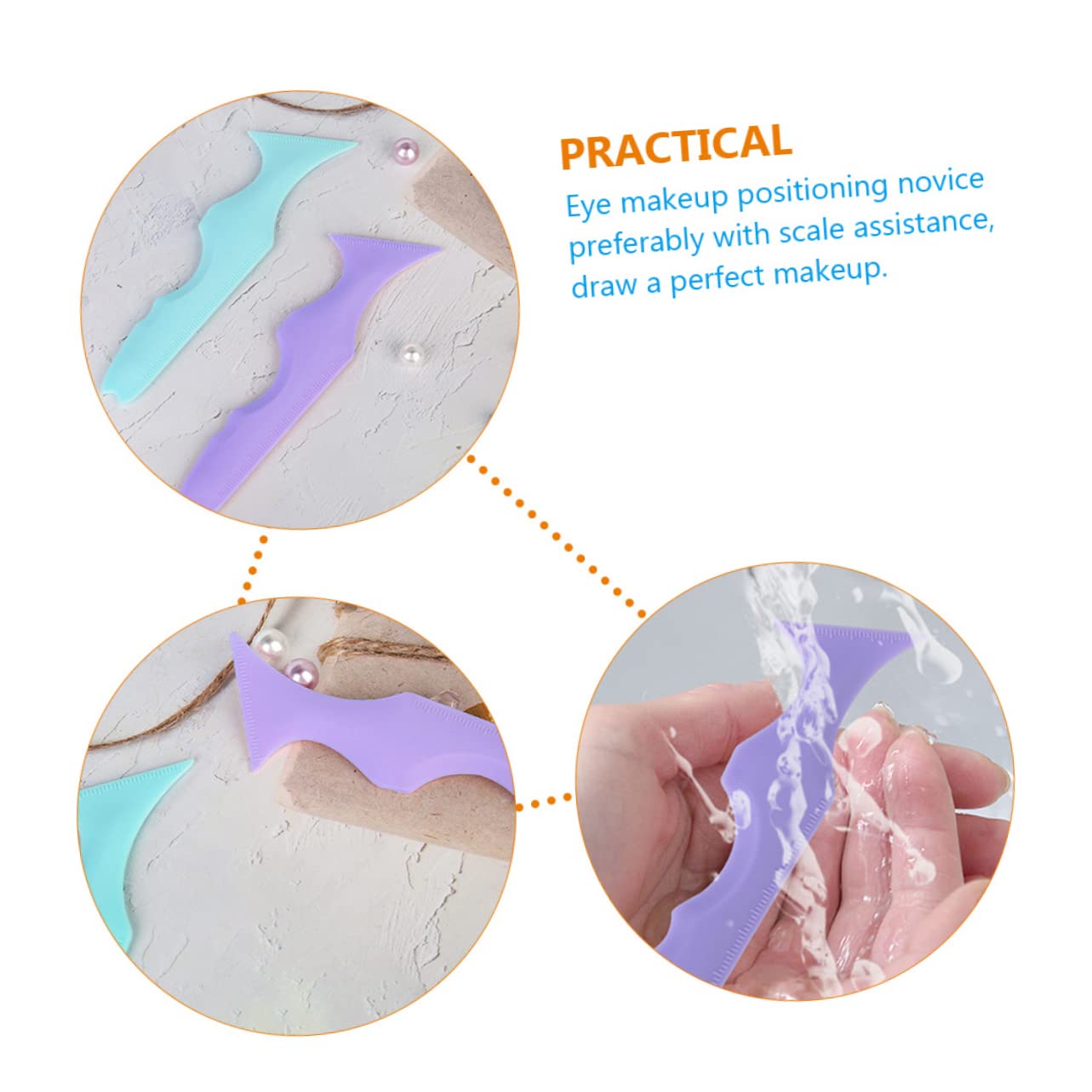 Housoutil 10 Pcs Silicone Beauté Règle De Para Gelatinas Eyeliner Guide Outil Applicateur De Cils Outil Maquillage Rouge À Lèvres Maquillage Pochoirs Modèle Conseil Multifonction
