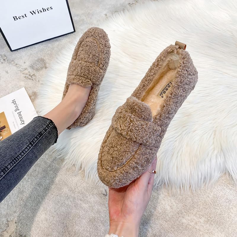 Womens Slippers Fuzzy Slip-on House Shoes Indoor Outdoor Slippers for Women