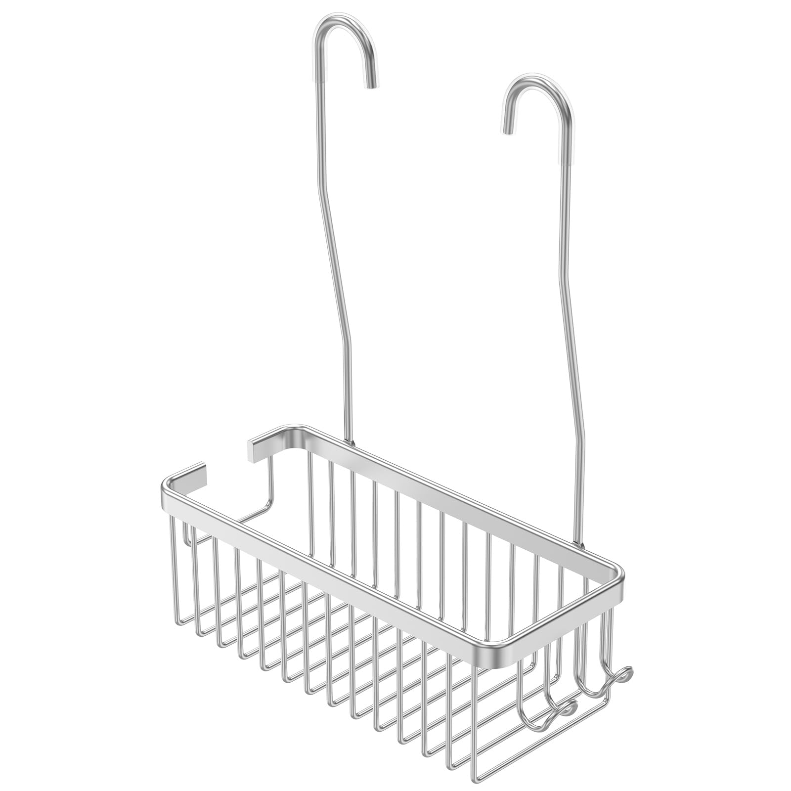 Lainiute Hanging Shower Caddy Aluminum Hanging Door Shower Rack Practical Hanging Door Shower Organizer Hollow Hanging Door Shower