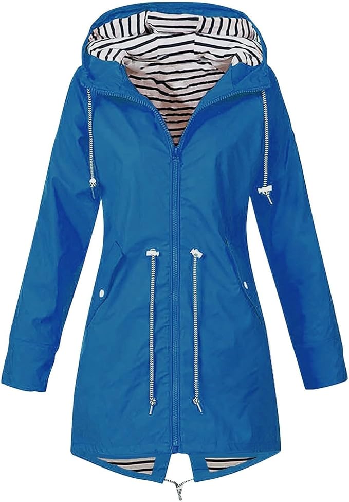 OIOLOYJM Yellow Rain Jacket Womens Waterproof with Hood Light Weight Jackets for Women Casual Fall Winter Plus Size Raincoat
