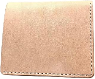 栃木レザー 薄く小さい二つ折り財布 ヌメ革 小銭入れ無し