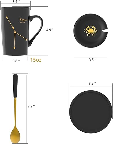 Miniatura 4 de Fullcci-15oz Creative Constellation Aquarius - Taza de café con capacidad para mejorar la taza de té para jugo de leche de cacao y agua