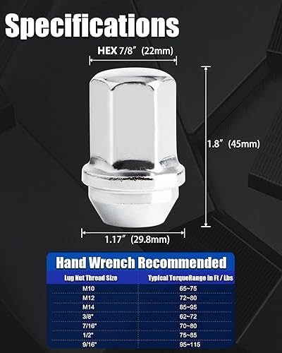 Vista 103 de GAsupply Tuercas de llanta de estilo de fábrica OEM de 14 x 2, 24 piezas de una sola pieza cromadas grandes tuercas de asiento de bellota de 2
