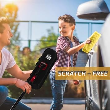 Auto Wash Brush, Extendable, 3 Pcs, Black