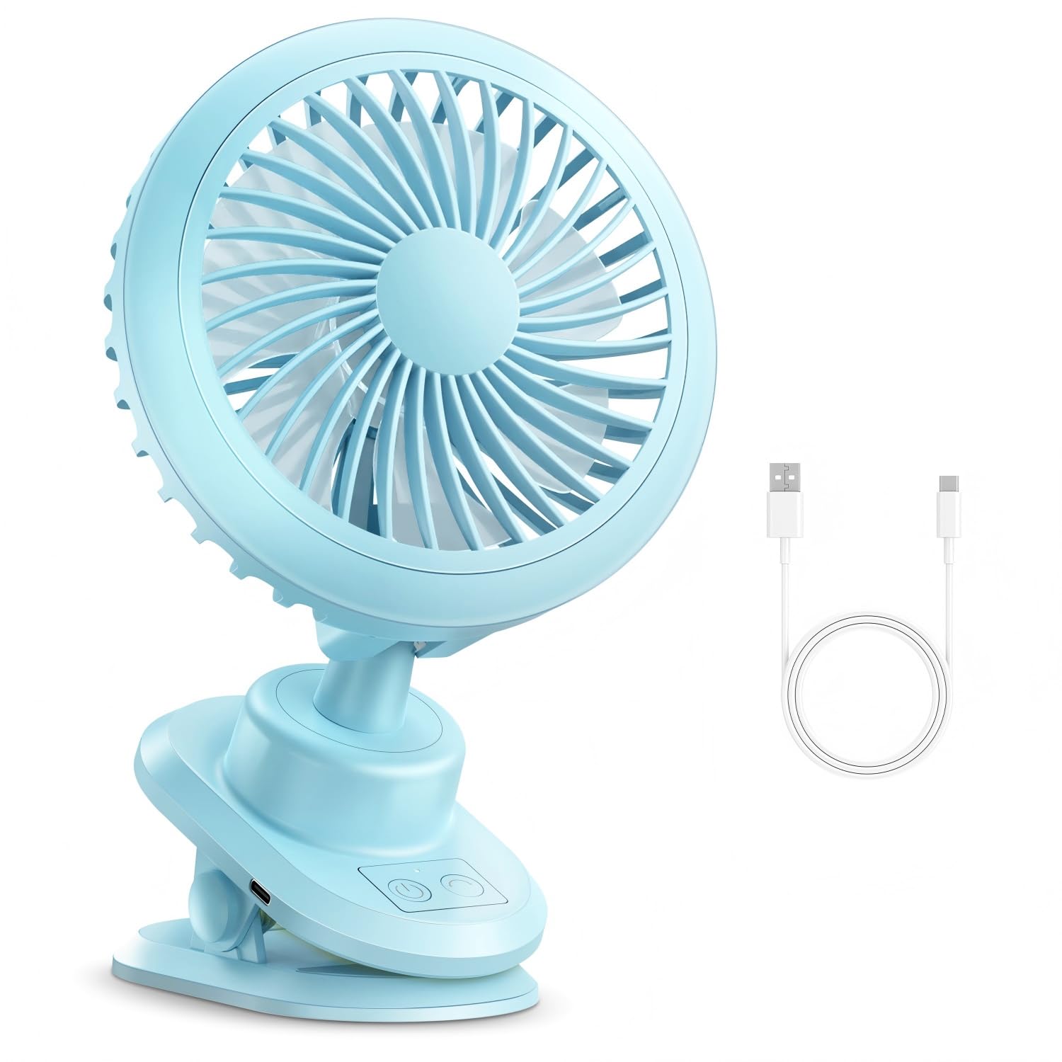 Amazon | クリップ扇風機 卓上扇風機 充電式 【 7枚羽根ソフト風＆3D