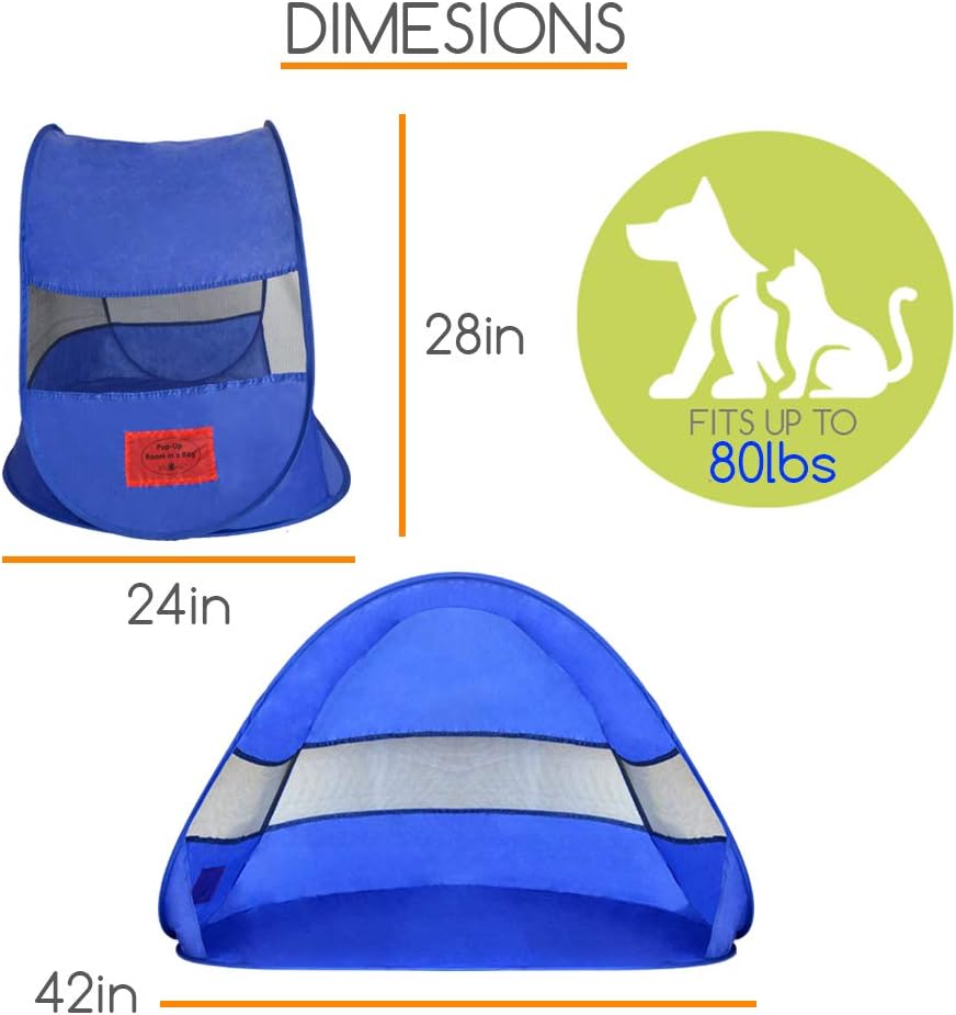 MYDEAL PRODUCTS Pop Up Dog Shelter Weather Resistant Doggy Tent for Shade and UV Sun Protection - Perfect for Yard, Camping, Beach and Outdoors! : Pet Supplies
