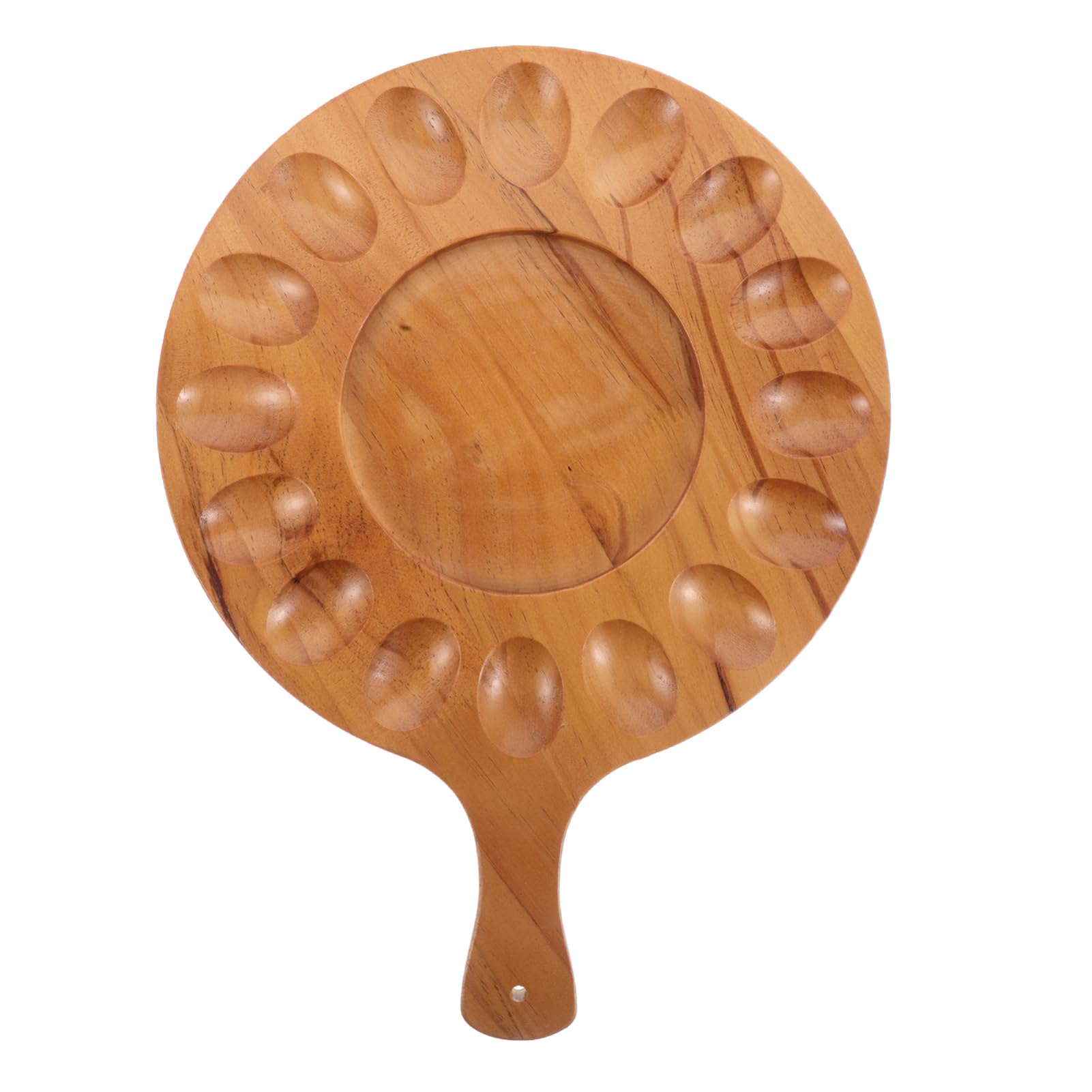 Mipcase Bandeja de Huevos de Madera Organizador de Nevera de Huevos dispensador portahuevos Bandeja de Huevo rellena de Madera Platos de Huevos Rellenos huevera para Nevera Marrón Claro
