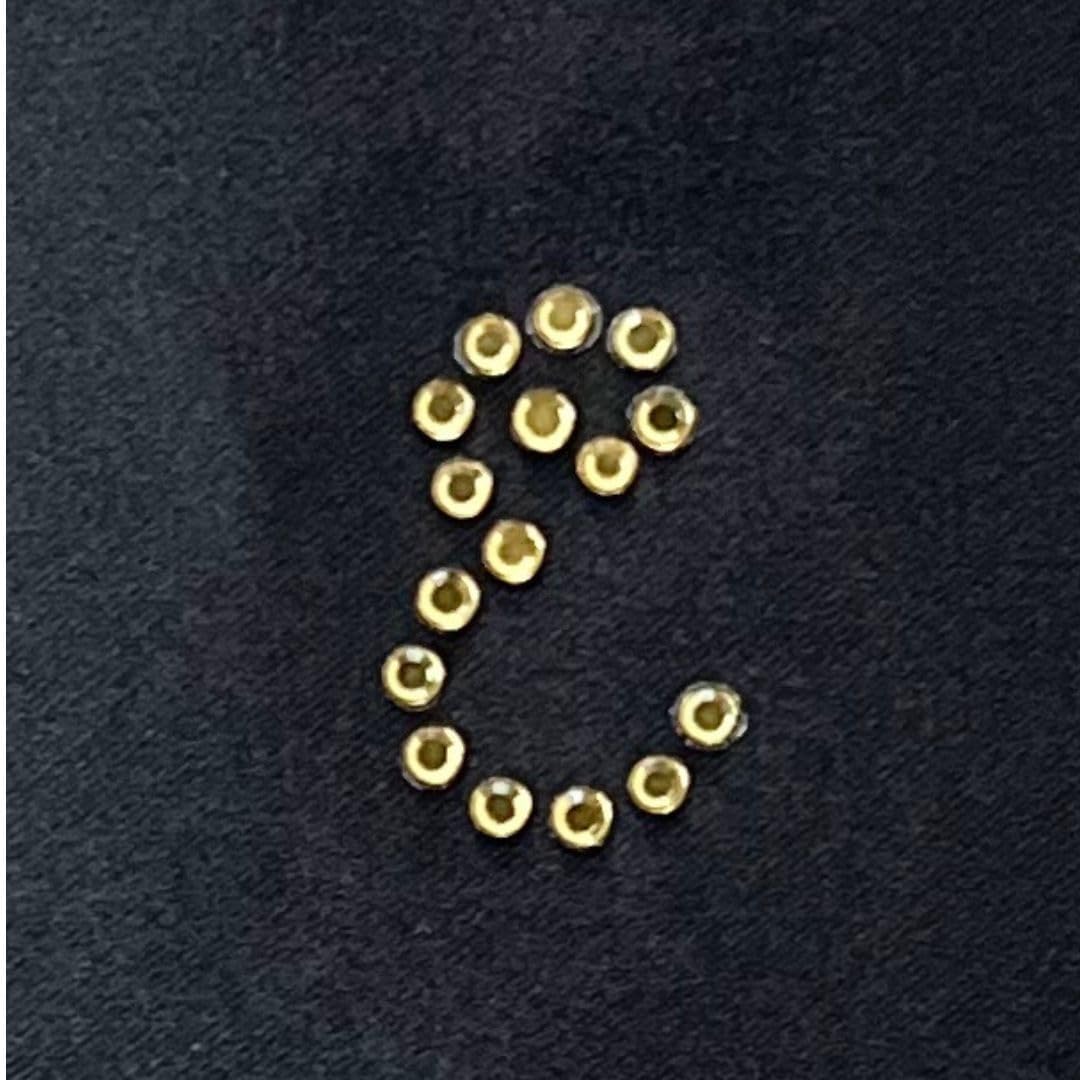 Marisa D'Amico Personalized Drawstring Premium Satin Jewelry Pouch with 8 Interior Pockets, Black + Gold, Monogram Letter E in Gold Rhinestones