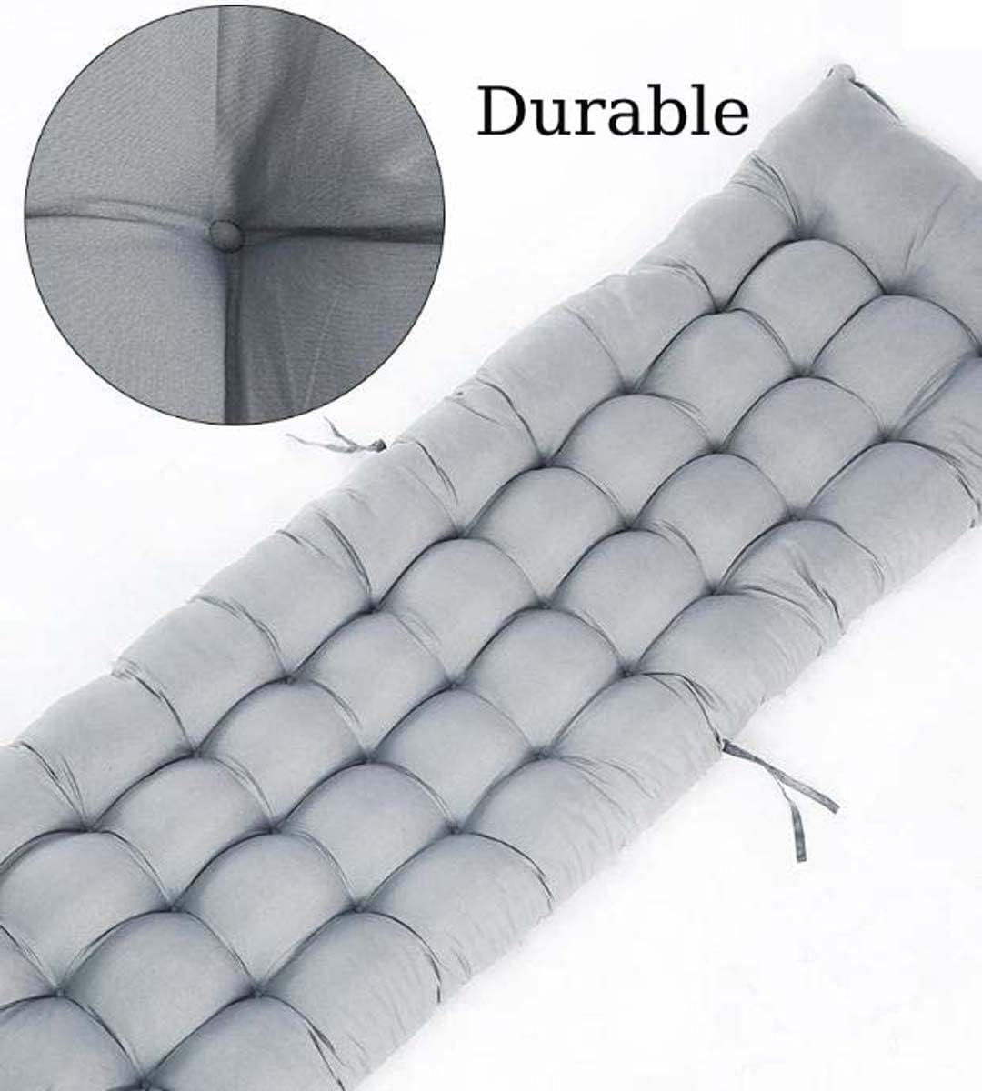 Cuscino per panca a 2/3 posti rettangolare, per interni ed esterni, spesso e morbido, adatto per mobili da giardino, dondoli, chaise longue, sdrai, panche (Grigio,100 x 40 cm)