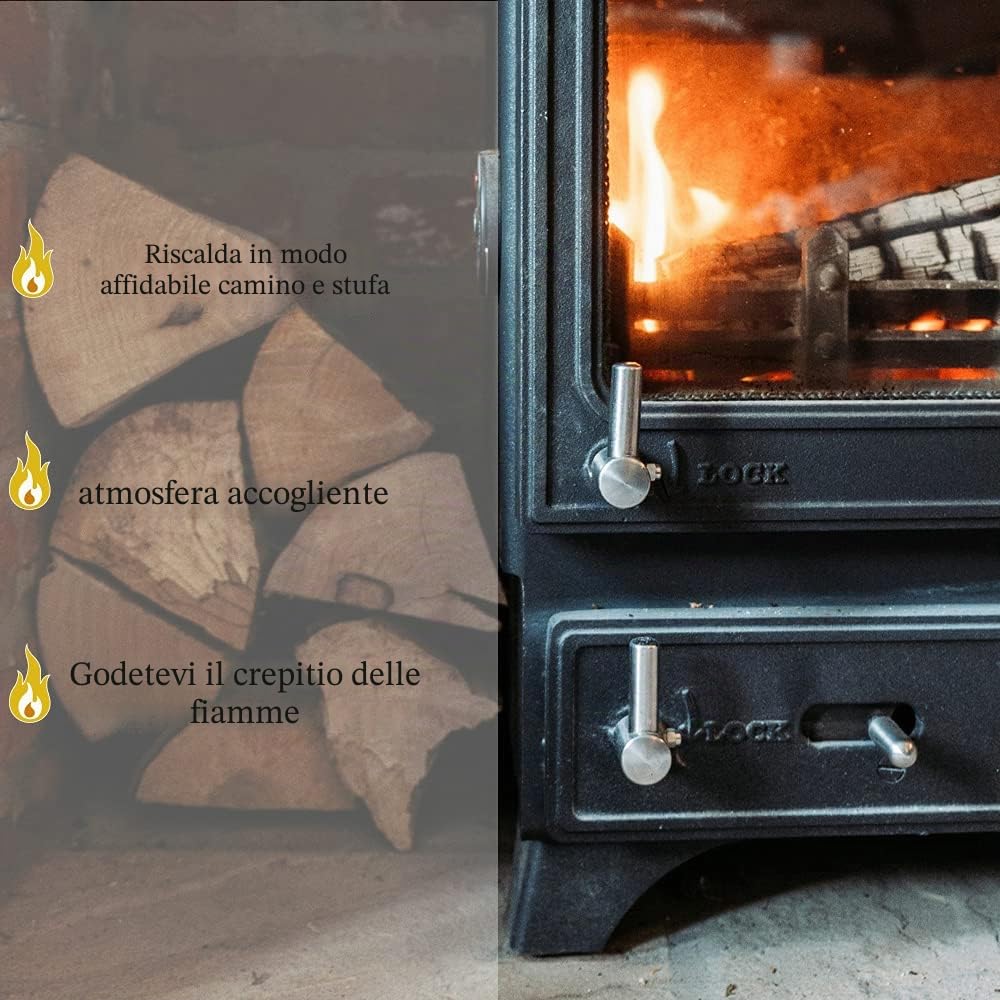 Legna da Ardere 90 kg Per Stufa e Camino Braciere Griglia Cestello per il Fuoco Ceppi 25 cm Flameup