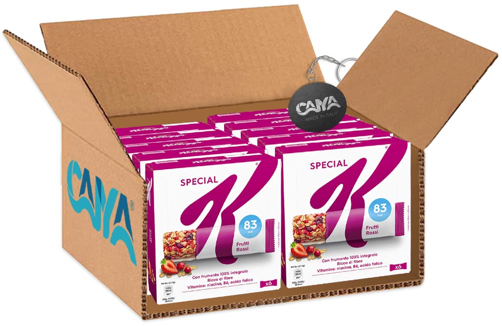 10X Special K Barrette di Cereali ai Frutti Rossi con Frumento 100% Integrale 129g [CAIYA® BOX da 10 Confezioni]