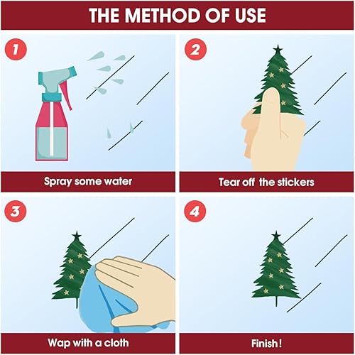 Miniatura 24 de Horaldaily 221 calcomanías de Navidad para ventana, bolas de Navidad, ramas de nieve para el hogar, suministros de fiesta, tienda, ventana