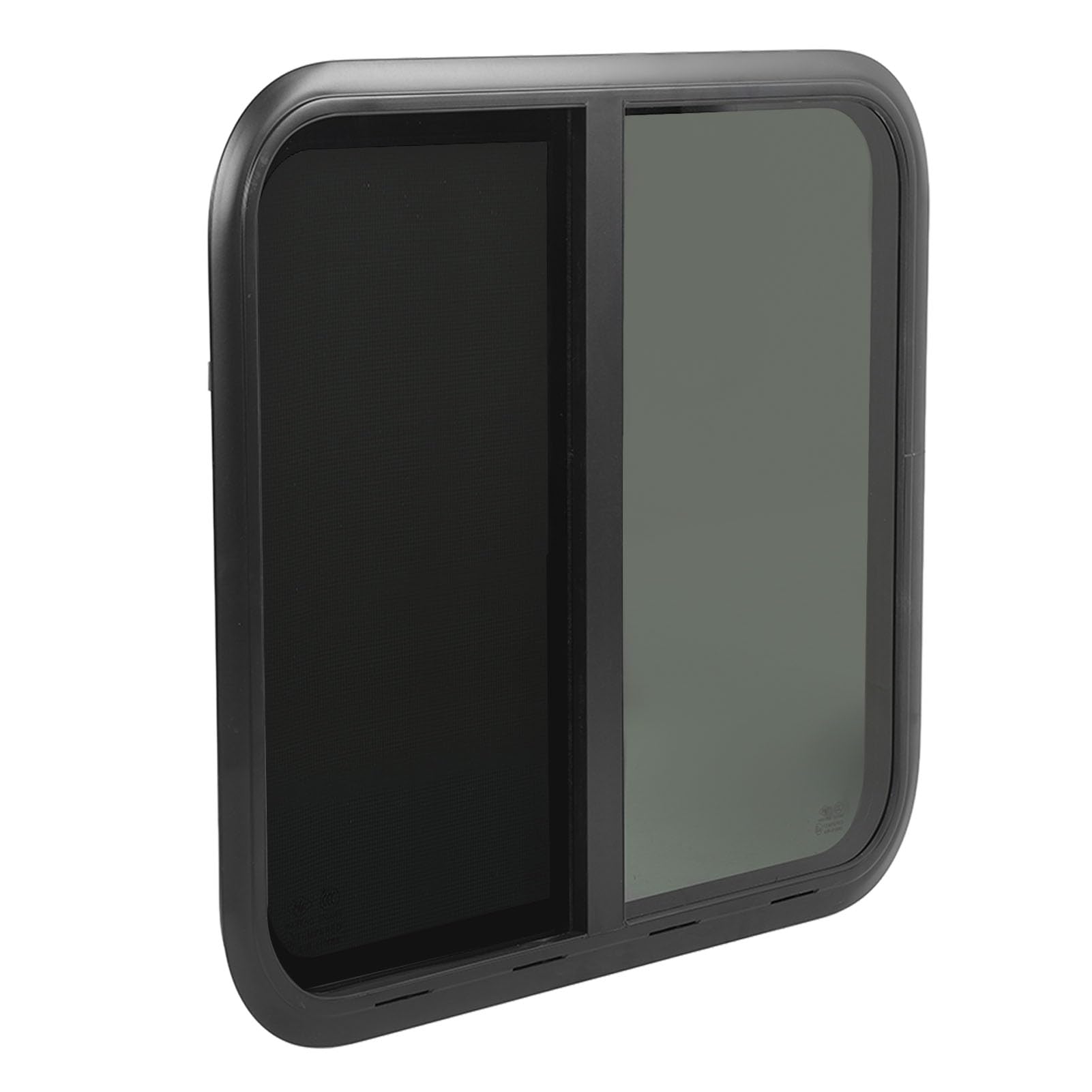 FILFEEL Przesuwane, Zaokrąglone Szkło Hartowane o Wymiarach 800 X 600 Mm z Ruchomym Ekranem do Przyczepy Kempingowej (Do ścian o grubości 33–38 mm/1,3–1,5 cala)