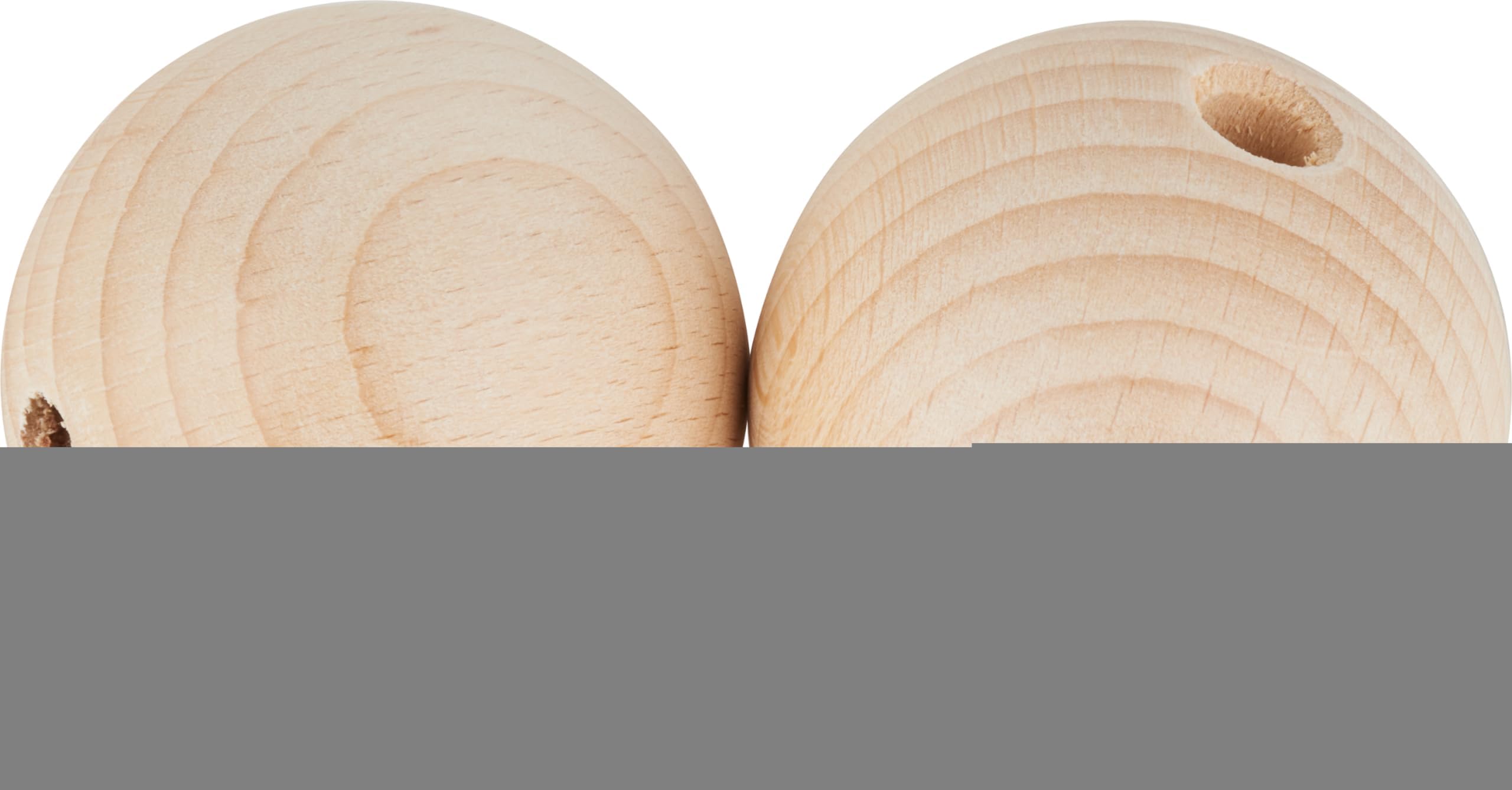 Palline Di Legno Grezzo 50mm - 2 Pezzi Per Fai Da Te | Legno Di Faggio Non Trattato - Foto 6
