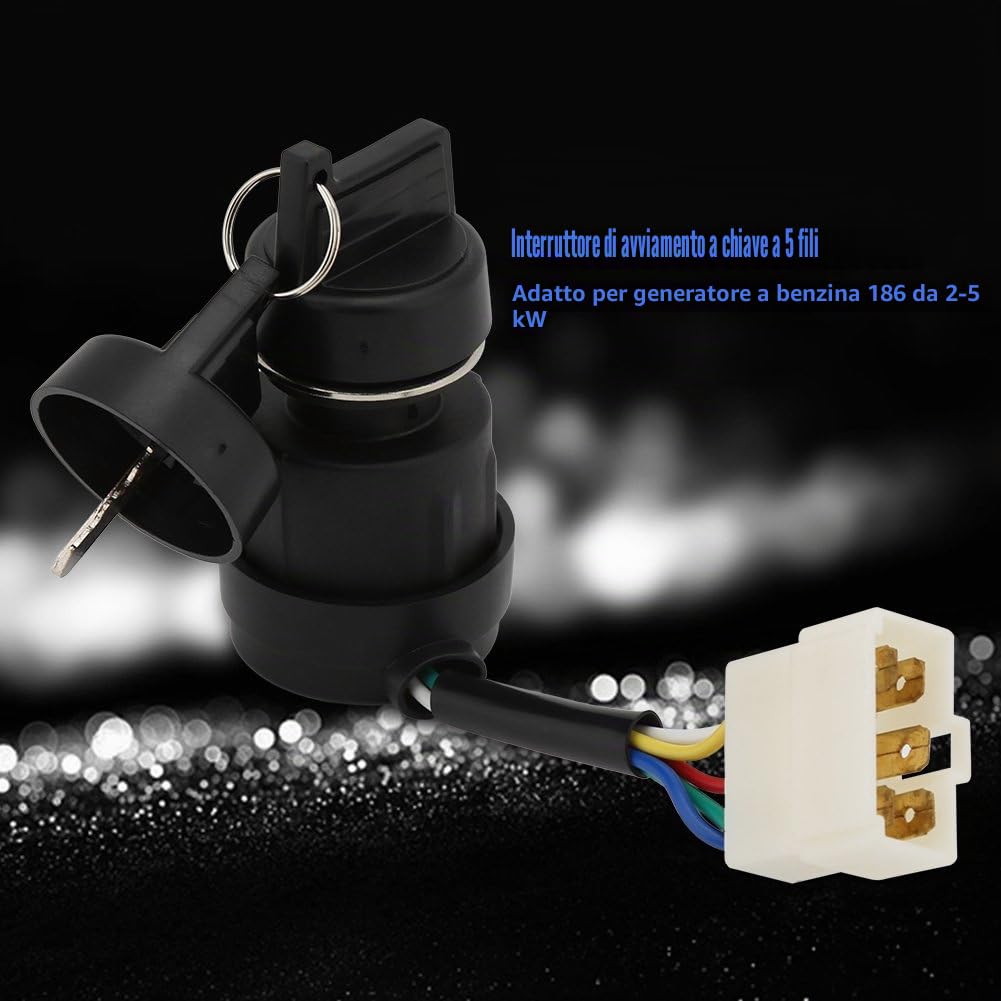 Interruttore a chiave avviamento avviamento 5 fili per generatore di benzina 2KW- 5KW 186