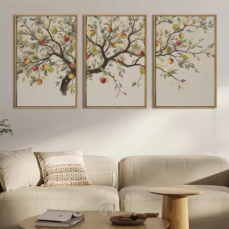 油彩画 果物 2つの果実 洋ナシの絵、フルーツ、絵画 4 枚セット