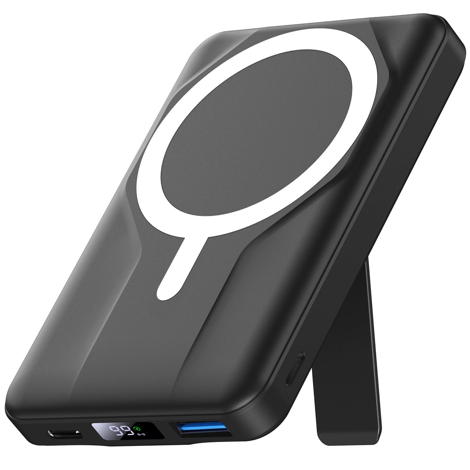 Azmuth Powerbank per Magsafe, 10000mAh Power Bank Batteria Esterna Magnetica, Caricatore Portatile Ricarica Rapida con Display LED, Wireless Powebank per iPhone 17/16/15/14/13/12 Serie, Nero