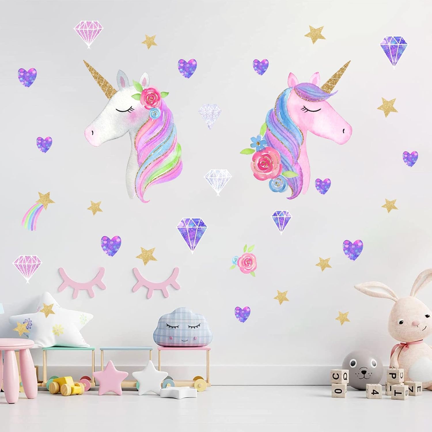 Unicorn Wall Decals Bedroom Wall Decor Girls Bedroom Wall Decals