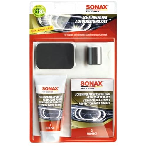 SONAX 40820304 04059410 Scheinwerfer Aufbereitungs-Set, 75 ml