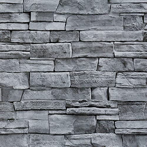 Papel Adhesivo para Muebles Pegatina Gris Ladrillo Papel Pintado 3D 44.5 X 300 cm Impermeable Autoadhesivo Vinilo Decorativo Adecuado para Armarios Encimeras Escritorios Paredes de Salón Cover
