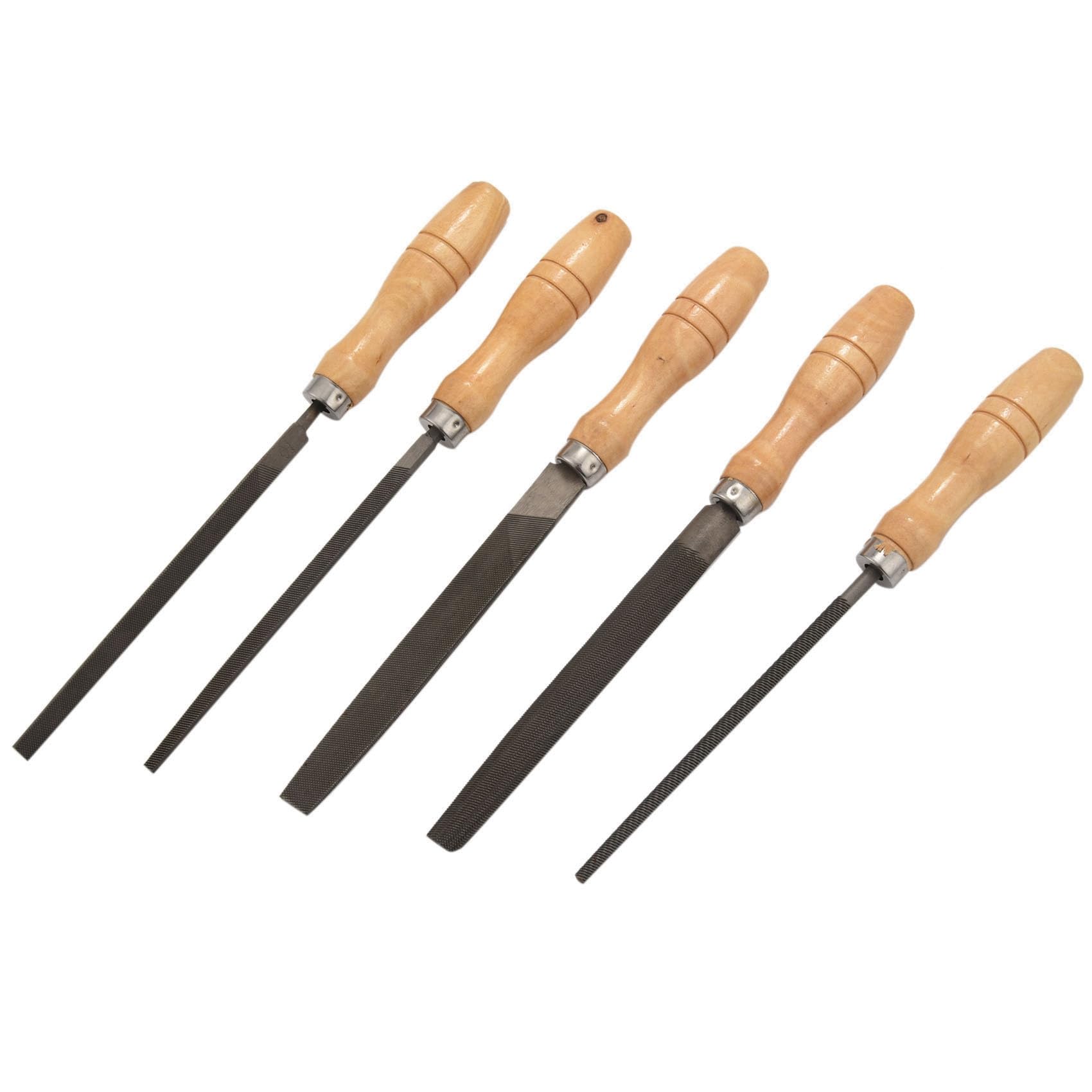 Juego de Limas de Acero con Alto Contenido de Carbono con Asas de Madera Archivo de Escofina para Madera, Metal, Plástico, 30 Piezas (de Acero)