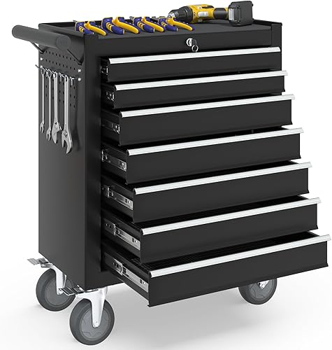 Caja de herramientas con ruedas de 7 cajones, caja de herramientas con sistema de bloqueo y cajones deslizantes, organizador de caja de herramientas disponible en Yaxa Colombia