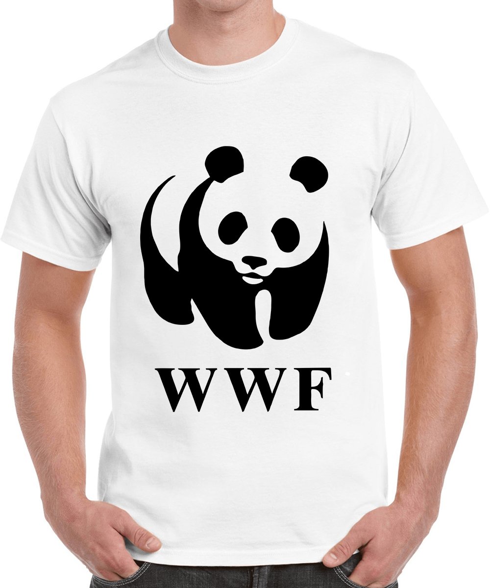 CaseriaMen's Cotton Printed T-Shirt -WWF Pandaay | 100% Cotton | Half Sleeves | Regular Fit | Printed | Round Neck | Graphic T Shirt