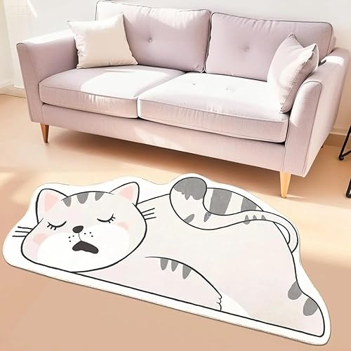 Alfombra de juego infantil de 5 pies, bonita alfombra lavable para dormitorio de gatos, tapete para habitación de niños y niñas, tapete de dibujos